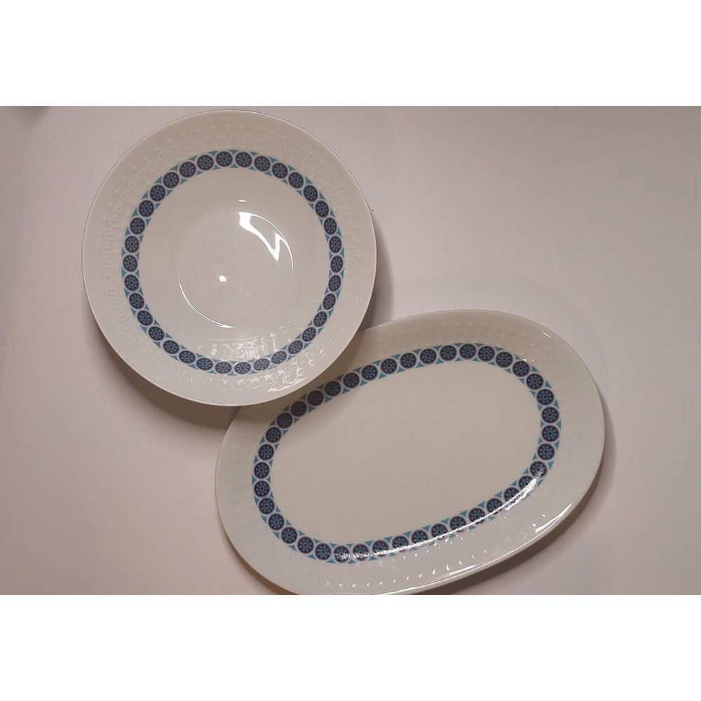 Mitterteich BARVARIA  Serving Bowl &‎ OvaPLATE Hand Painted Germany 1990s #419